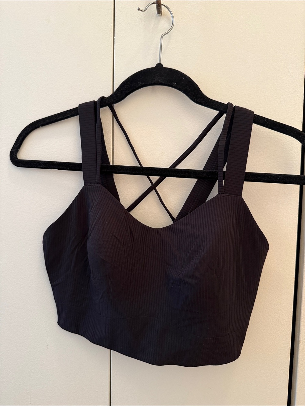 lululemon athletica Black Ribbed longline Crisscross Sports Bra - Picture 2 of 2